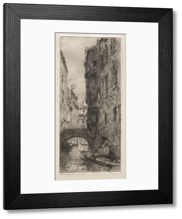 Framed Print : Etchings of Venice: Ponte del Pistor, Venice, 1880. Creator: Otto H. Bacher (American, 1856-1909) Framed Print : Etchings of Venice: Ponte del Pistor, Venice, 1880. Creator: Otto H. Bacher (American, 1856-1909)