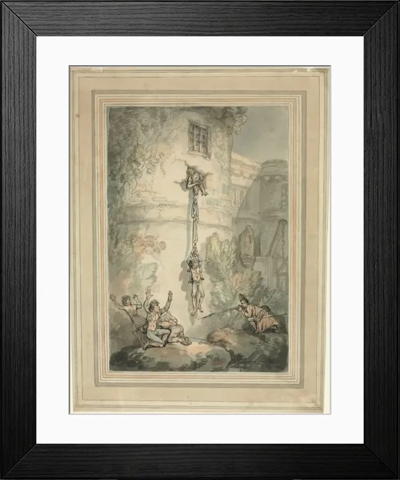 Framed Print : Escape of French Prisoners. Creator: Thomas Rowlandson (British, 1756-1827) Framed Print : Escape of French Prisoners. Creator: Thomas Rowlandson (British, 1756-1827)