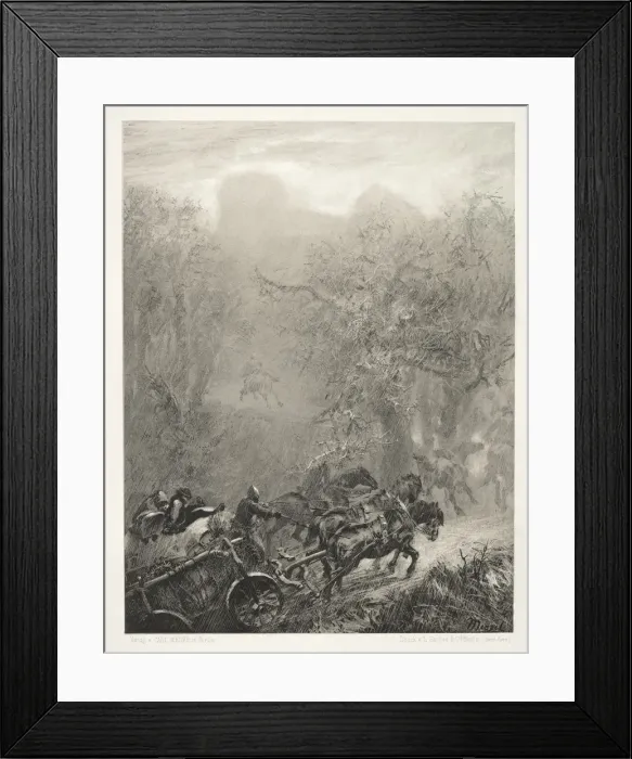 Framed Print : Essay on Stone with Brush and Scraper: The Convoy of Prisoners through a Woods, 1851 Framed Print : Essay on Stone with Brush and Scraper: The Convoy of Prisoners through a Woods, 1851