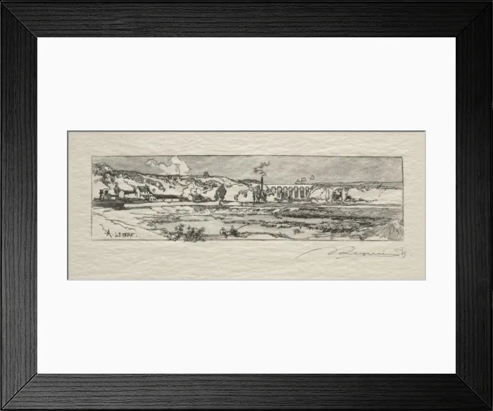 Framed Print : Etang dIssy les Moulineaux. Creator: Auguste Louis Lepere (French, 1849-1918) Framed Print : Etang dIssy les Moulineaux. Creator: Auguste Louis Lepere (French, 1849-1918)