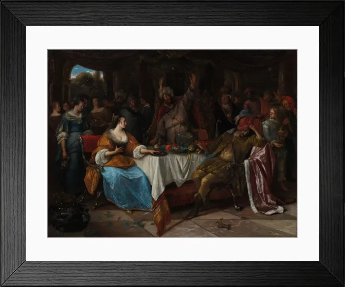 Framed Print : Esther, Ahasuerus, and Haman, c. 1668. Creator: Jan Steen (Dutch, 1626-1679) Framed Print : Esther, Ahasuerus, and Haman, c. 1668. Creator: Jan Steen (Dutch, 1626-1679)