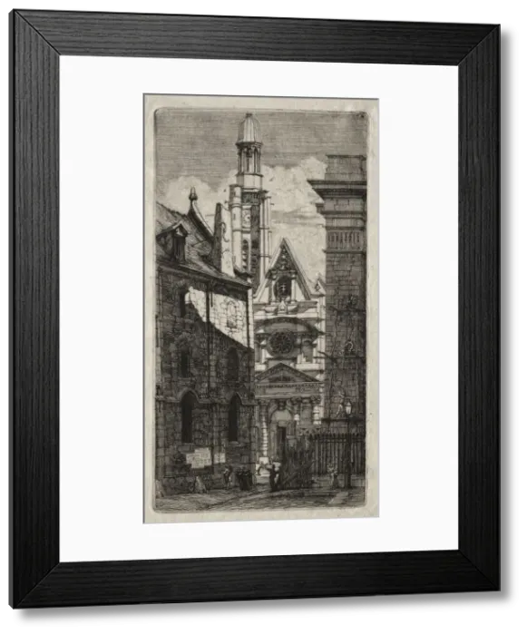 Framed Print : Etchings of Paris: Church of St. Stephen of the Mount, 1852. Creator: Charles Meryon (French Framed Print : Etchings of Paris: Church of St. Stephen of the Mount, 1852. Creator: Charles Meryon (French