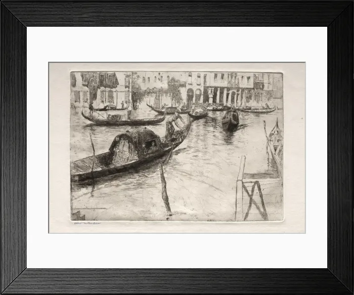 Framed Print : Etchings of Venice: Traghetto San Felice, 19th century. Creator: Otto H. Bacher (American Framed Print : Etchings of Venice: Traghetto San Felice, 19th century. Creator: Otto H. Bacher (American