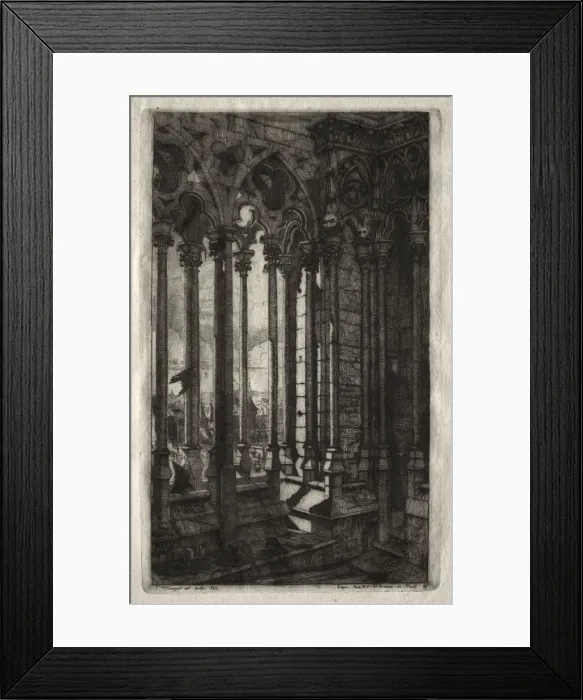 Framed Print : Etchings of Paris: The Gallery of Notre Dame, 1853. Creator: Charles Meryon (French, 1821-1868) Framed Print : Etchings of Paris: The Gallery of Notre Dame, 1853. Creator: Charles Meryon (French, 1821-1868)