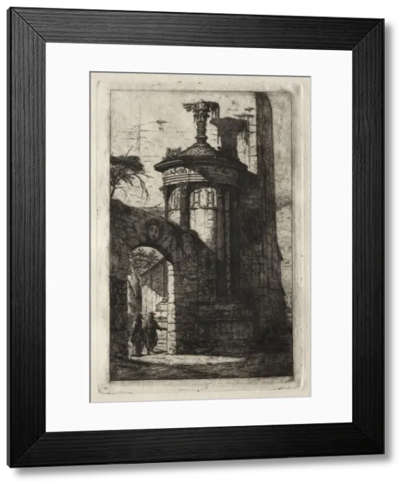 Framed Print : Entrance to the French Capuchin Convent at Athens, 1854. Creator: Charles Meryon (French