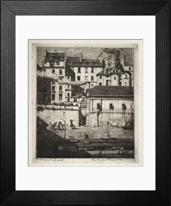Framed Print : Etchings of Paris: The Mortuary, 1854. Creator: Charles Meryon (French, 1821-1868) Framed Print : Etchings of Paris: The Mortuary, 1854. Creator: Charles Meryon (French, 1821-1868)