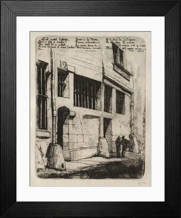 Framed Print : Etchings of Paris: The Street of the Bad Boys, 1854. Creator: Charles Meryon (French, 1821-1868) Framed Print : Etchings of Paris: The Street of the Bad Boys, 1854. Creator: Charles Meryon (French, 1821-1868)