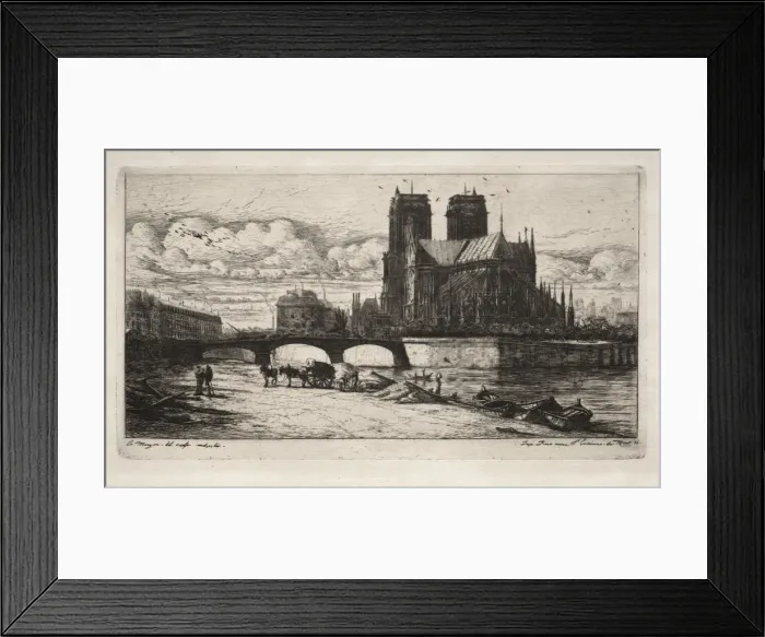 Framed Print : Etchings of Paris: The Apse of the Cathedral of Notre Dame, 1854. Creator: Charles Meryon (French