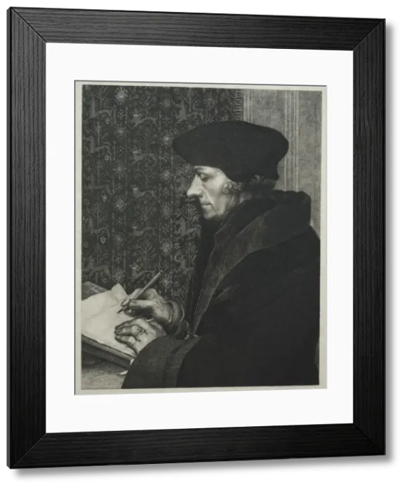 Framed Print : Erasmus, after Holbein, 1863. Creator: Felix Bracquemond (French, 1833-1914) Framed Print : Erasmus, after Holbein, 1863. Creator: Felix Bracquemond (French, 1833-1914)