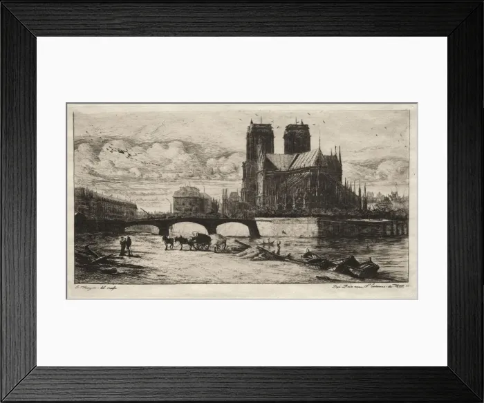 Framed Print : Etchings of Paris: The Apsis of the Cathedral of Notre Dame, 1854. Creator: Charles Meryon (French Framed Print : Etchings of Paris: The Apsis of the Cathedral of Notre Dame, 1854. Creator: Charles Meryon (French