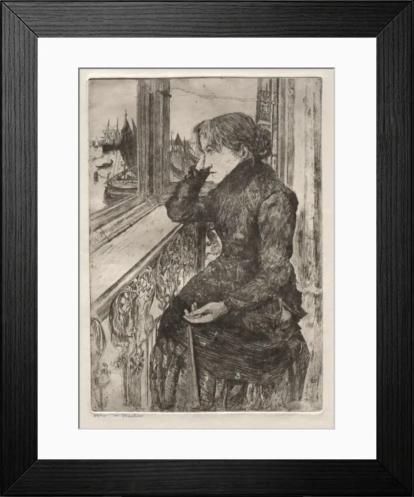Framed Print : Etchings of Venice: Beautiful View, 1882. Creator: Otto H. Bacher (American, 1856-1909)