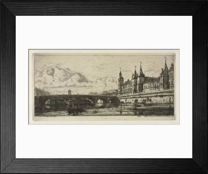 Framed Print : Etchings of Paris: The Exchange Bridge, 1854. Creator: Charles Meryon (French, 1821-1868) Framed Print : Etchings of Paris: The Exchange Bridge, 1854. Creator: Charles Meryon (French, 1821-1868)