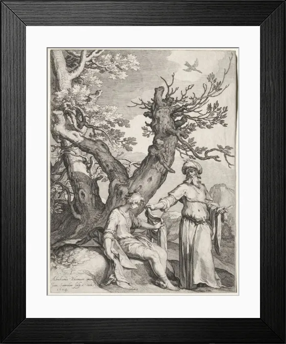 Framed Print : Ahijah and Jeroboam, 1604. Creator: Jan Saenredam (Dutch, 1565-1607); Jan Saenredam (Dutch Framed Print : Ahijah and Jeroboam, 1604. Creator: Jan Saenredam (Dutch, 1565-1607); Jan Saenredam (Dutch