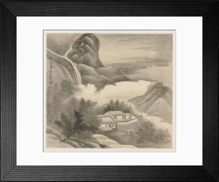 Framed Print : Album of Landscapes: Leaf 5, 1677. Creator: Wang Gai (Chinese, active c. 1677-1705) Framed Print : Album of Landscapes: Leaf 5, 1677. Creator: Wang Gai (Chinese, active c. 1677-1705)