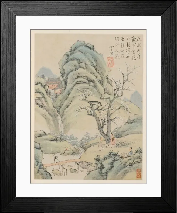 Framed Print : Album of Seasonal Landscapes, Leaf A (previous leaf 4), 1668. Creator: Xiao Yuncong (Chinese Framed Print : Album of Seasonal Landscapes, Leaf A (previous leaf 4), 1668. Creator: Xiao Yuncong (Chinese