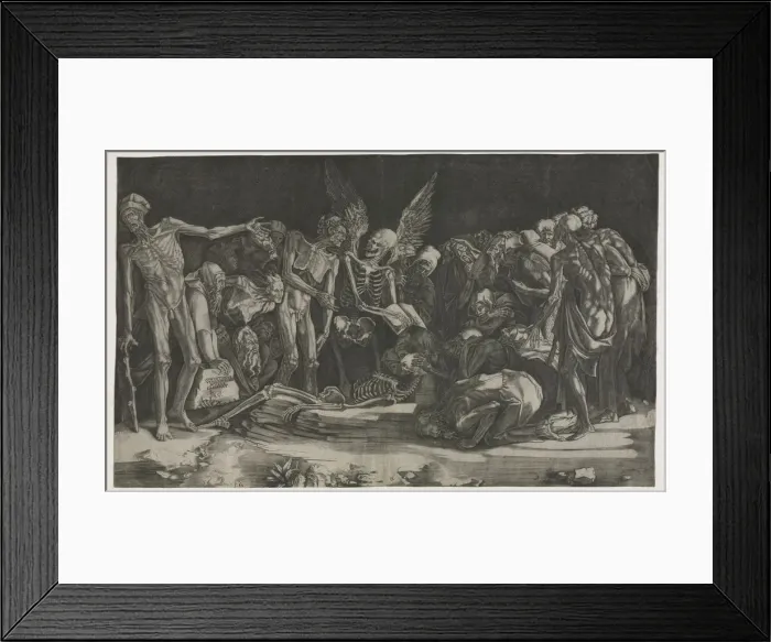 Framed Print : Allegory of Death and Fame, 1518. Creator: Agostino Musi (Italian, 1490-1540) Framed Print : Allegory of Death and Fame, 1518. Creator: Agostino Musi (Italian, 1490-1540)
