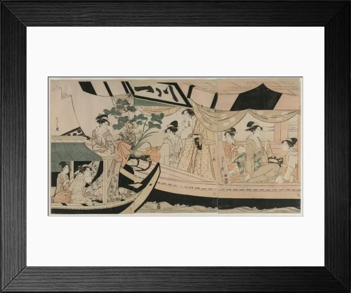 Framed Print : Boating on the Sumida River; Women in a Pleasure Boat on the Sumida River, mid 1790s Framed Print : Boating on the Sumida River; Women in a Pleasure Boat on the Sumida River, mid 1790s