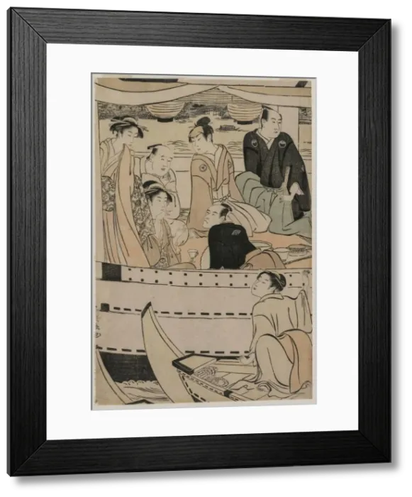 Framed Print : Boating Party on the Sumida River, 1789. Creator: Torii Kiyonaga (Japanese, 1752-1815) Framed Print : Boating Party on the Sumida River, 1789. Creator: Torii Kiyonaga (Japanese, 1752-1815)