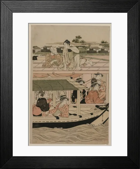 Framed Print : Boating Party on the Sumida River, late 1780s. Creator: Ch?bunsai Eishi (Japanese, 1756-1829) Framed Print : Boating Party on the Sumida River, late 1780s. Creator: Ch?bunsai Eishi (Japanese, 1756-1829)