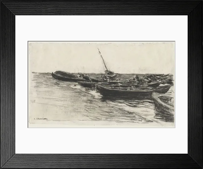 Framed Print : Boats on the Beach, c. 1874 / 81. Creator: Leon Augustin Lhermitte (French, 1844-1925) Framed Print : Boats on the Beach, c. 1874 / 81. Creator: Leon Augustin Lhermitte (French, 1844-1925)