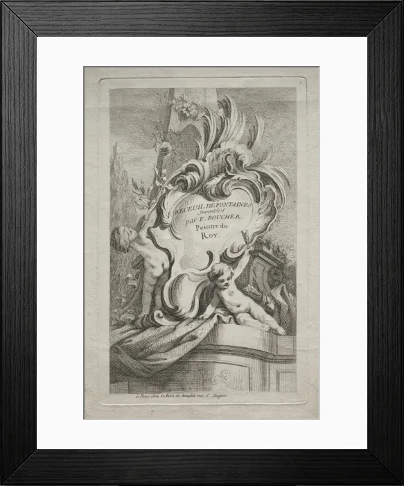 Framed Print : Book of Fountains: No. 1, Title Page, c. 1736. Creator: Gabriel Huquier (French, 1695-1772) Framed Print : Book of Fountains: No. 1, Title Page, c. 1736. Creator: Gabriel Huquier (French, 1695-1772)