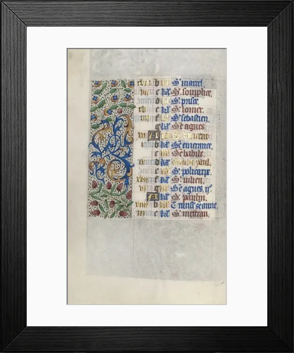 Framed Print : Book of Hours (Use of Rouen): fol. 1v, c. 1470. Creator: Master of the Geneva Latini (French Framed Print : Book of Hours (Use of Rouen): fol. 1v, c. 1470. Creator: Master of the Geneva Latini (French