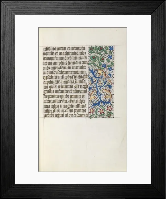 Framed Print : Book of Hours (Use of Rouen): fol. 25r, c. 1470. Creator: Master of the Geneva Latini (French Framed Print : Book of Hours (Use of Rouen): fol. 25r, c. 1470. Creator: Master of the Geneva Latini (French