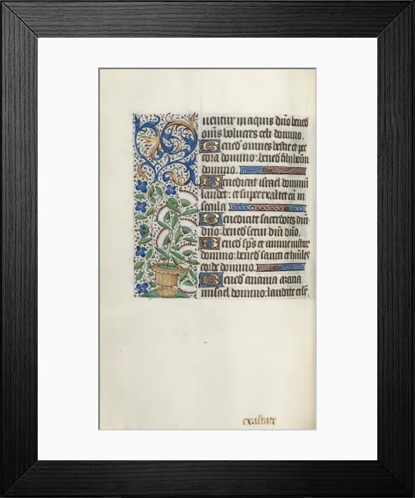 Framed Print : Book of Hours (Use of Rouen): fol. 43v, c. 1470. Creator: Master of the Geneva Latini (French Framed Print : Book of Hours (Use of Rouen): fol. 43v, c. 1470. Creator: Master of the Geneva Latini (French