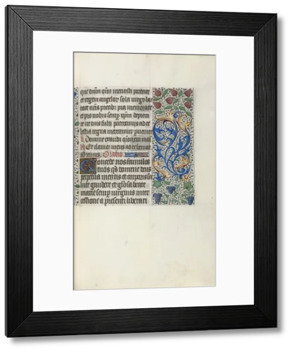 Framed Print : Book of Hours (Use of Rouen): fol. 49r, c. 1470. Creator: Master of the Geneva Latini (French Framed Print : Book of Hours (Use of Rouen): fol. 49r, c. 1470. Creator: Master of the Geneva Latini (French