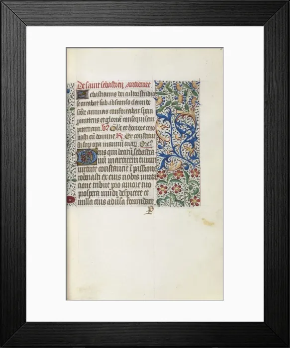 Framed Print : Book of Hours (Use of Rouen): fol. 52r, c. 1470. Creator: Master of the Geneva Latini (French Framed Print : Book of Hours (Use of Rouen): fol. 52r, c. 1470. Creator: Master of the Geneva Latini (French