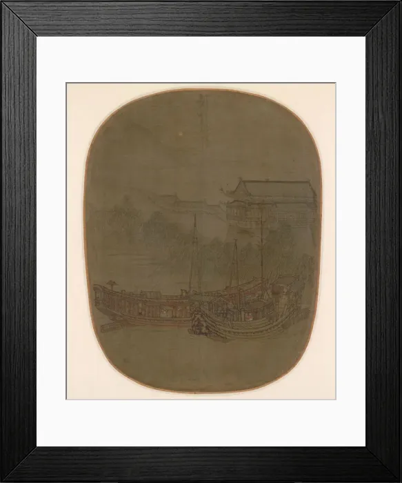 Framed Print : Boats at Anchor, 1150 - 1200. Creator: Unknown Framed Print : Boats at Anchor, 1150 - 1200. Creator: Unknown