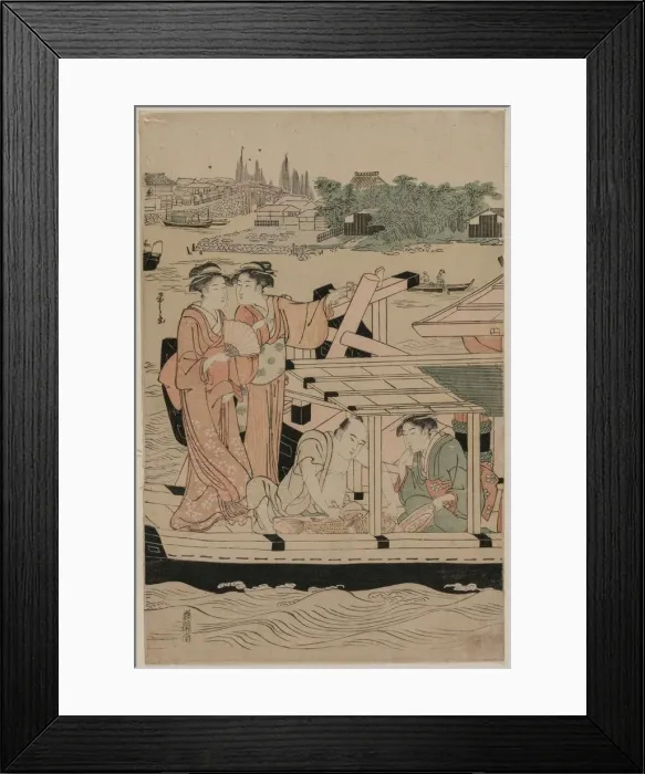 Framed Print : Boating Party on the Sumida River, late 1780s. Creator: Ch?bunsai Eishi (Japanese, 1756-1829) Framed Print : Boating Party on the Sumida River, late 1780s. Creator: Ch?bunsai Eishi (Japanese, 1756-1829)