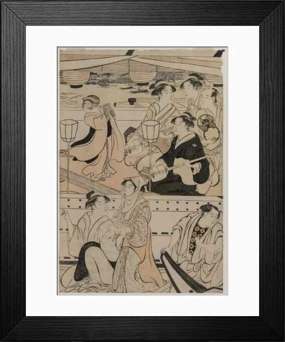 Framed Print : Boating Party on the Sumida River, 1789. Creator: Torii Kiyonaga (Japanese, 1752-1815) Framed Print : Boating Party on the Sumida River, 1789. Creator: Torii Kiyonaga (Japanese, 1752-1815)