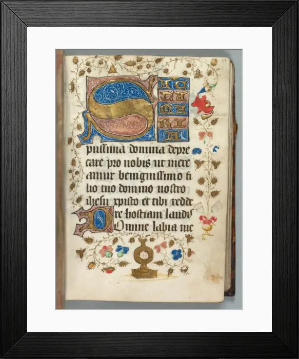 Framed Print : Book of Hours (Use of Metz): Fol. 27r, Decorated Initials, c. 1440. Creator: Unknown Framed Print : Book of Hours (Use of Metz): Fol. 27r, Decorated Initials, c. 1440. Creator: Unknown