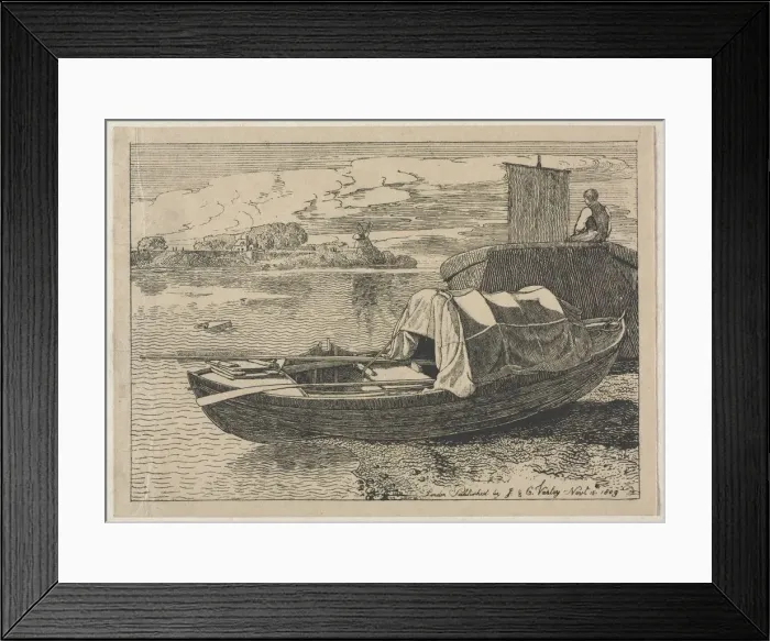 Framed Print : Boats on a River, Windmill in Distance, 1809. Creator: Cornelius Varley (British, 1781-1873) Framed Print : Boats on a River, Windmill in Distance, 1809. Creator: Cornelius Varley (British, 1781-1873)