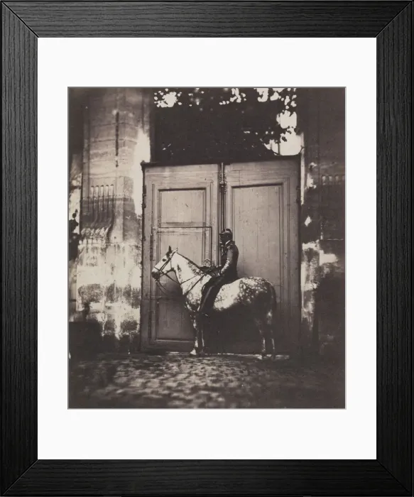 Framed Print : Black Horseman in Front of a Doorway, c. 1855. Creator: Unidentified Photographer Framed Print : Black Horseman in Front of a Doorway, c. 1855. Creator: Unidentified Photographer