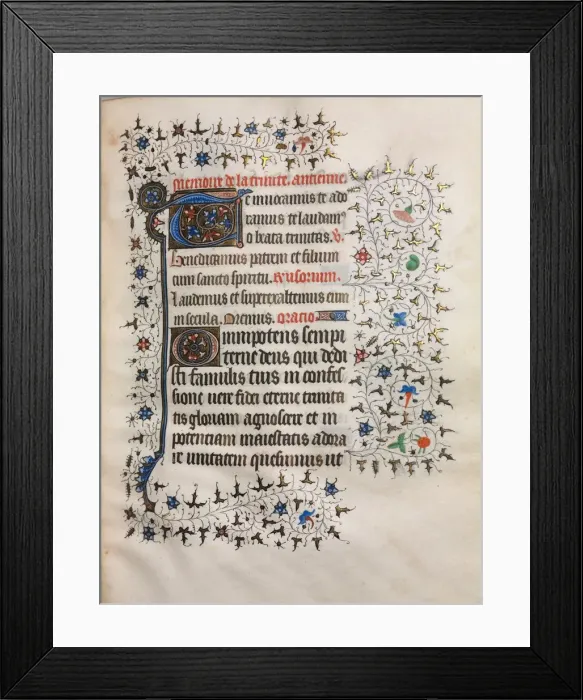 Framed Print : Book of Hours (Use of Paris): Decorated Initial, c. 1420. Creator: Boucicaut Master (French Framed Print : Book of Hours (Use of Paris): Decorated Initial, c. 1420. Creator: Boucicaut Master (French