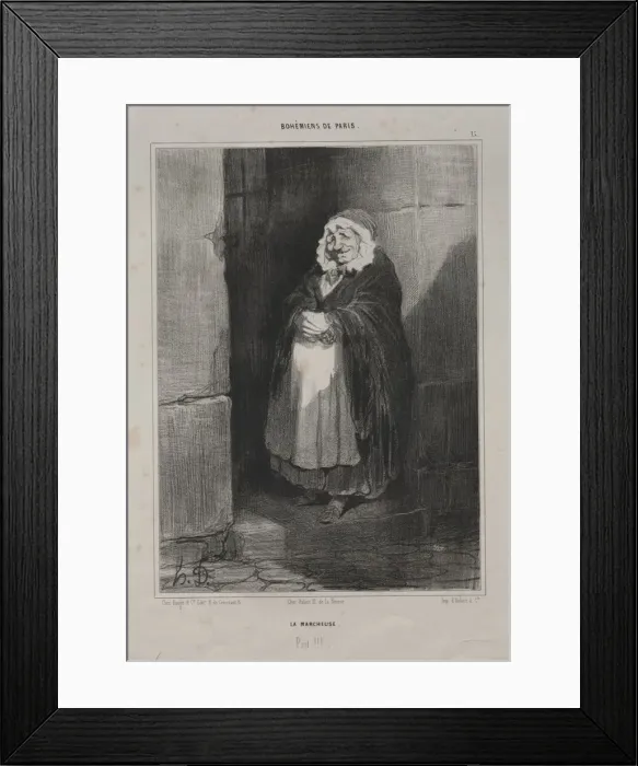 Framed Print : Bohemians of Paris, plate 15: The Pedestrain (or The Large Sick Woman), 1841. Creator Framed Print : Bohemians of Paris, plate 15: The Pedestrain (or The Large Sick Woman), 1841. Creator