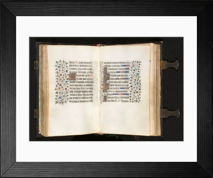 Framed Print : Book of Hours (Use of Paris): Fol. 106r, Multiple Initials with Decorated Border, c Framed Print : Book of Hours (Use of Paris): Fol. 106r, Multiple Initials with Decorated Border, c
