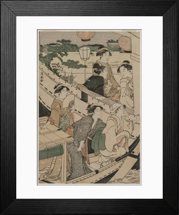 Framed Print : Boating Party on the Sumida River, 1789. Creator: Torii Kiyonaga (Japanese, 1752-1815) Framed Print : Boating Party on the Sumida River, 1789. Creator: Torii Kiyonaga (Japanese, 1752-1815)