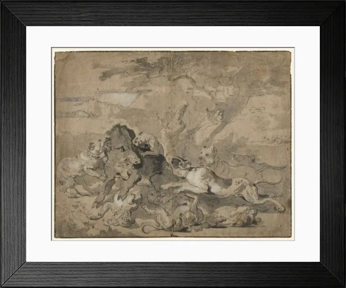 Framed Print : Boar Hunt, c. 1672. Creator: Abraham Hondius (Dutch, c. 1625-1695) Framed Print : Boar Hunt, c. 1672. Creator: Abraham Hondius (Dutch, c. 1625-1695)