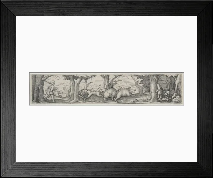 Framed Print : Boar Hunt. Creator: Virgilius Solis (German, 1514-1562) Framed Print : Boar Hunt. Creator: Virgilius Solis (German, 1514-1562)