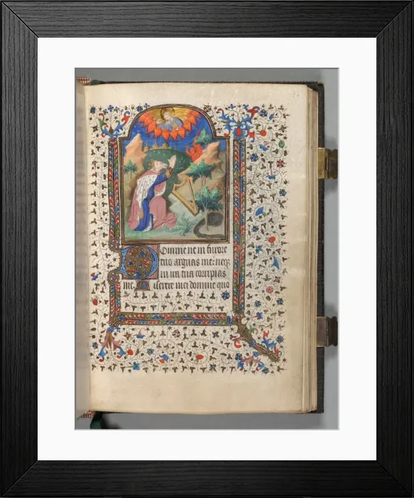 Framed Print : Book of Hours (Use of Paris): Fol. 77r, David, c. 1420. Creator: The Bedford Master (French Framed Print : Book of Hours (Use of Paris): Fol. 77r, David, c. 1420. Creator: The Bedford Master (French