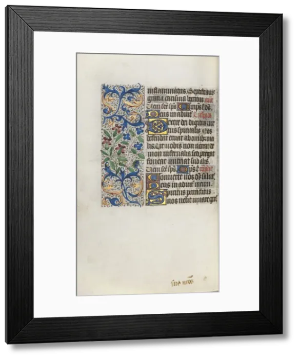 Framed Print : Book of Hours (Use of Rouen): fol. 101v, c. 1470. Creator: Master of the Geneva Latini (French Framed Print : Book of Hours (Use of Rouen): fol. 101v, c. 1470. Creator: Master of the Geneva Latini (French