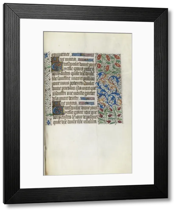 Framed Print : Book of Hours (Use of Rouen): fol. 150r, c. 1470. Creator: Master of the Geneva Latini (French Framed Print : Book of Hours (Use of Rouen): fol. 150r, c. 1470. Creator: Master of the Geneva Latini (French