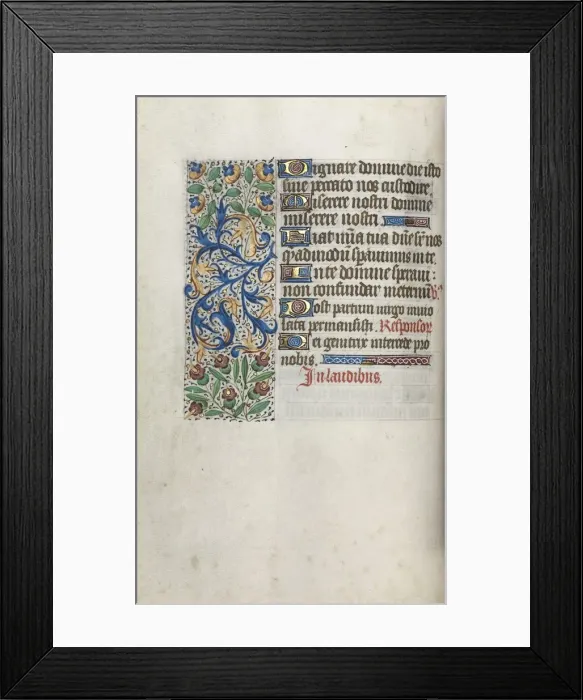 Framed Print : Book of Hours (Use of Rouen): fol. 38v, c. 1470. Creator: Master of the Geneva Latini (French Framed Print : Book of Hours (Use of Rouen): fol. 38v, c. 1470. Creator: Master of the Geneva Latini (French