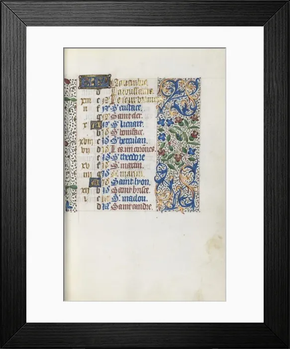 Framed Print : Book of Hours (Use of Rouen): fol. 111r, c. 1470. Creator: Master of the Geneva Latini (French Framed Print : Book of Hours (Use of Rouen): fol. 111r, c. 1470. Creator: Master of the Geneva Latini (French