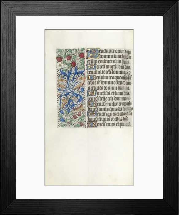 Framed Print : Book of Hours (Use of Rouen): fol. 42v, c. 1470. Creator: Master of the Geneva Latini (French Framed Print : Book of Hours (Use of Rouen): fol. 42v, c. 1470. Creator: Master of the Geneva Latini (French