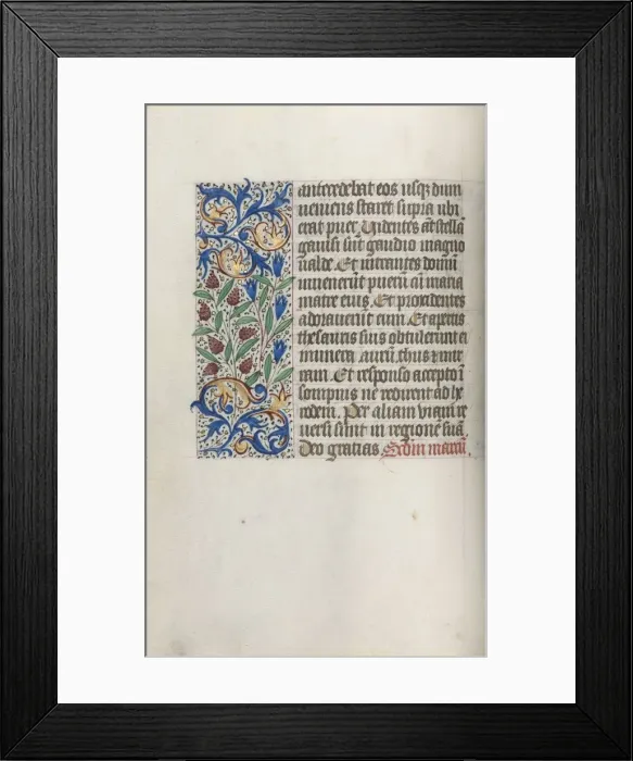 Framed Print : Book of Hours (Use of Rouen): fol. 17v, c. 1470. Creator: Master of the Geneva Latini (French Framed Print : Book of Hours (Use of Rouen): fol. 17v, c. 1470. Creator: Master of the Geneva Latini (French
