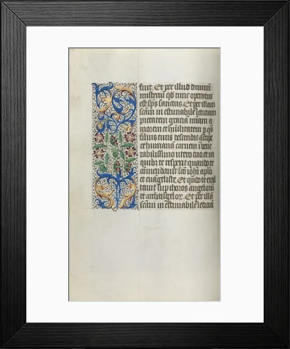 Framed Print : Book of Hours (Use of Rouen): fol. 19v, c. 1470. Creator: Master of the Geneva Latini (French Framed Print : Book of Hours (Use of Rouen): fol. 19v, c. 1470. Creator: Master of the Geneva Latini (French